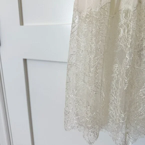 Self-Portrait Lace-Trimmed Bouclé & Chiffon Midi Dress – Size 2 - Picture 13 of 16